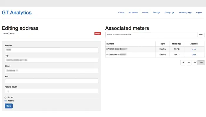 Address edit form