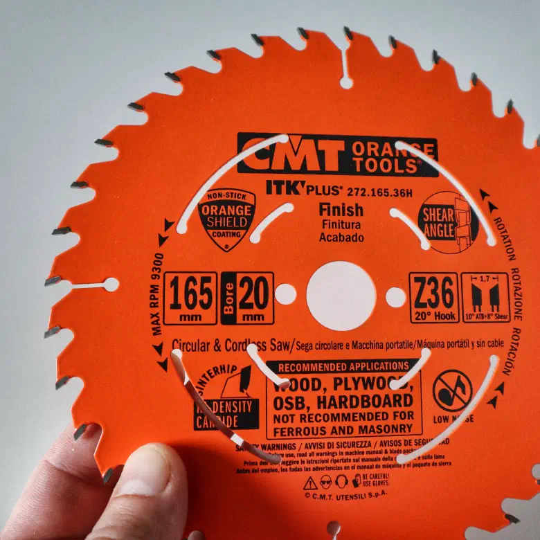 Tarcza wykończeniowa CMT ITK Plus 165 mm, 36 zębów
